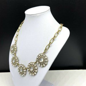 Transparent rhinestone flower personality necklace